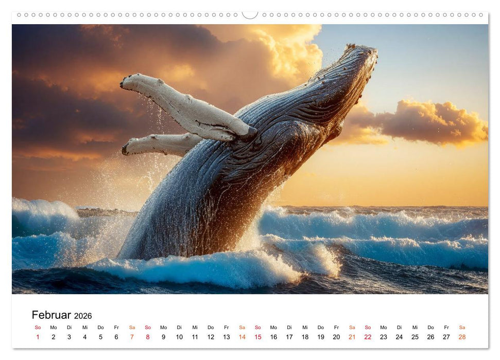 Wale - ein Jahr voller Meer (CALVENDO Premium Wandkalender 2026)