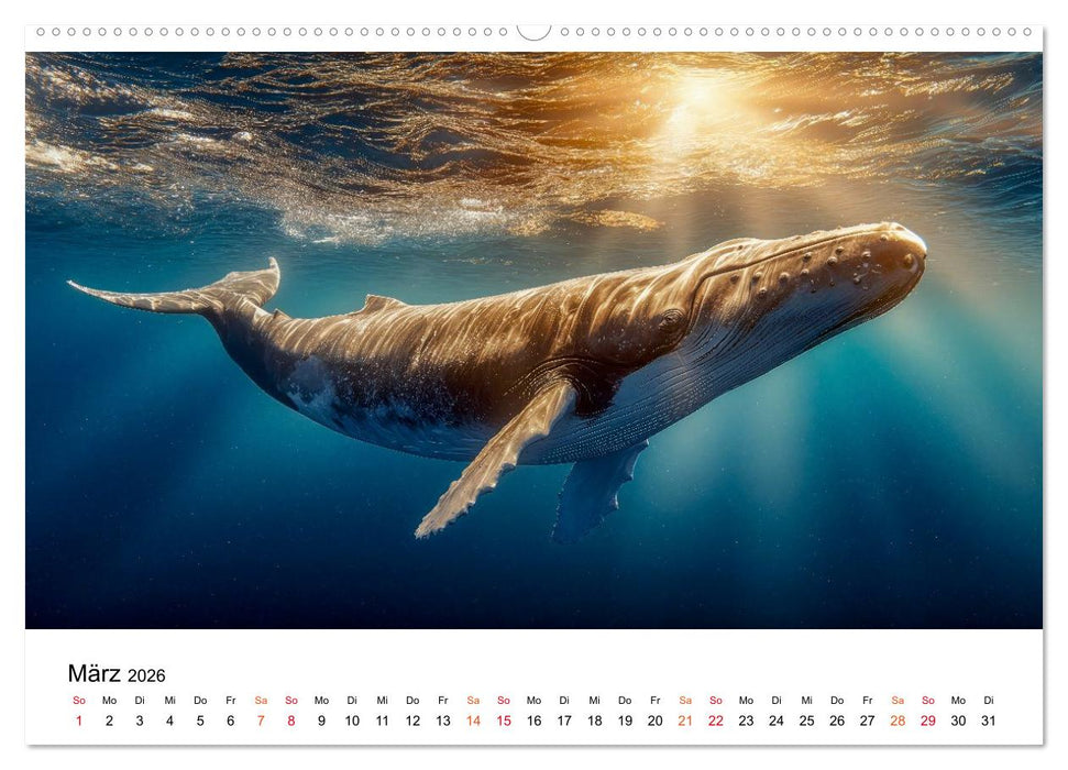 Wale - ein Jahr voller Meer (CALVENDO Premium Wandkalender 2026)