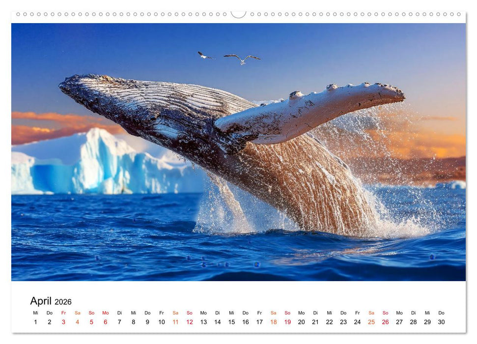 Wale - ein Jahr voller Meer (CALVENDO Premium Wandkalender 2026)
