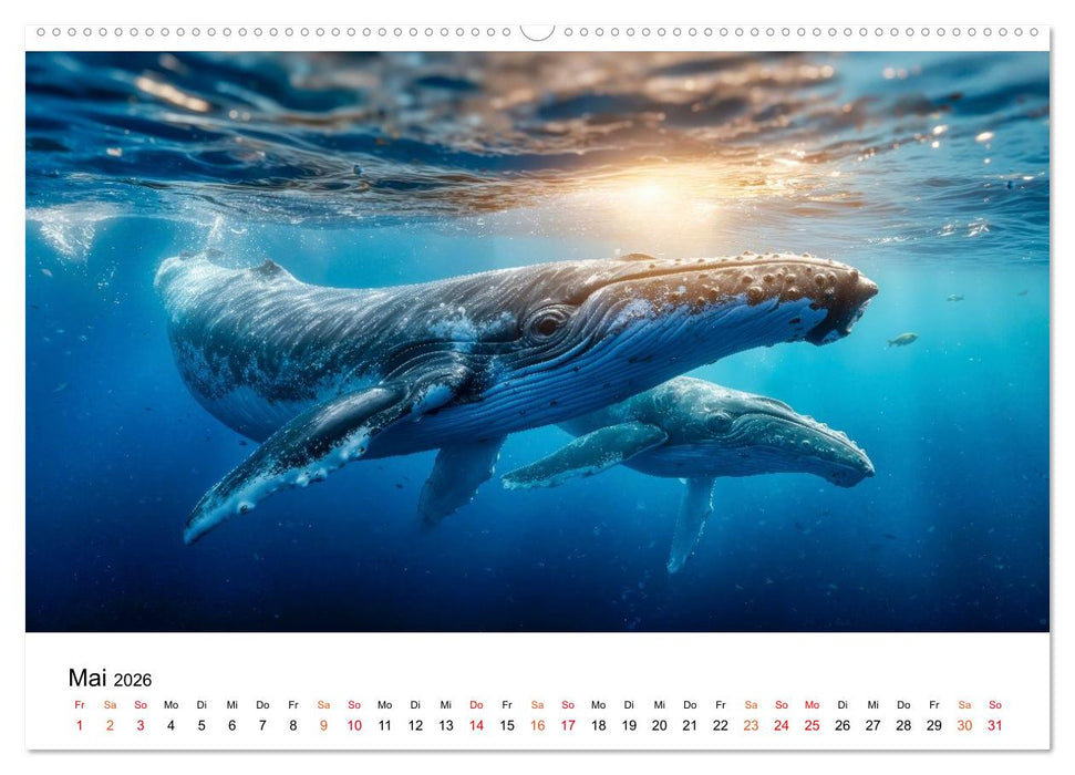 Wale - ein Jahr voller Meer (CALVENDO Premium Wandkalender 2026)