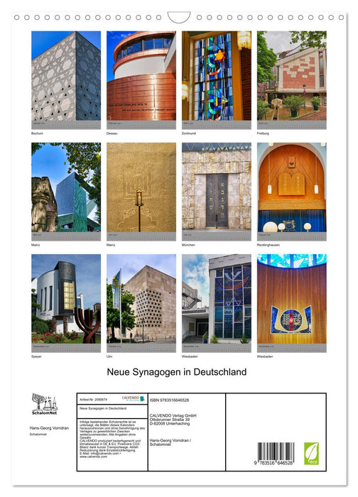 Neue Synagogen in Deutschland (CALVENDO Wandkalender 2026)