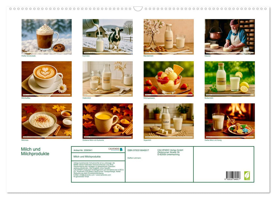 Milch und Milchprodukte (CALVENDO Wandkalender 2026)