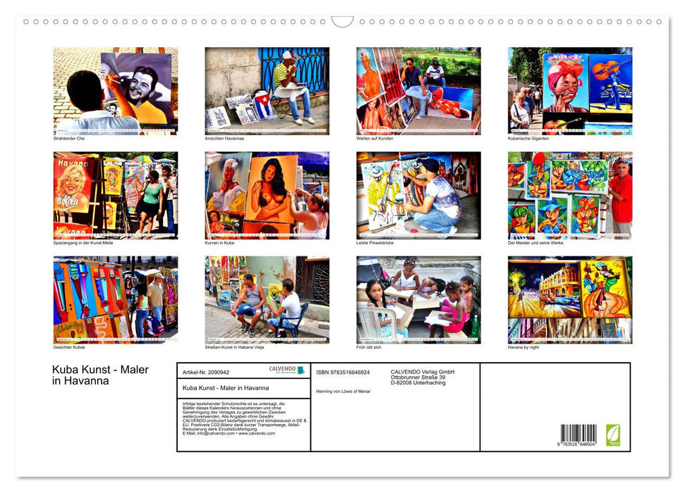 Kuba Kunst - Maler in Havanna (CALVENDO Wandkalender 2026)