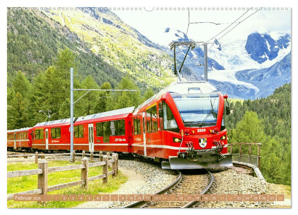 Im Zug durch Schweizer Berge (CALVENDO Premium Wandkalender 2026)