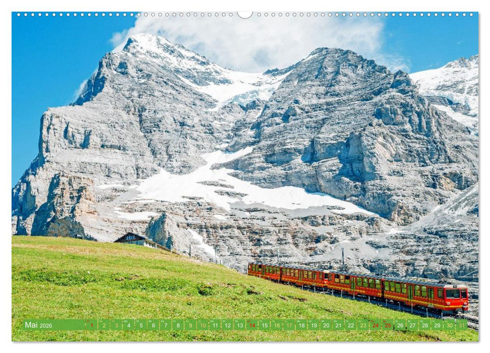 Im Zug durch Schweizer Berge (CALVENDO Premium Wandkalender 2026)