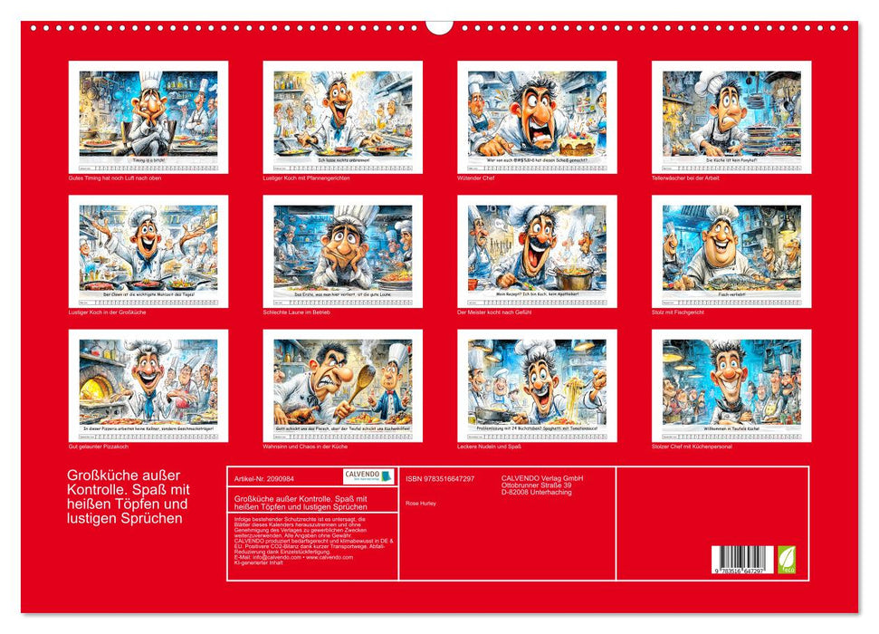 Großküche außer Kontrolle. Spaß mit heißen Töpfen und lustigen Sprüchen (CALVENDO Wandkalender 2026)