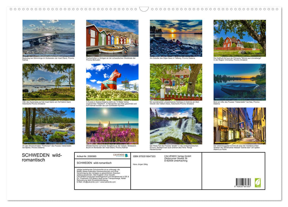 SCHWEDEN wild-romantisch (CALVENDO Wandkalender 2026)