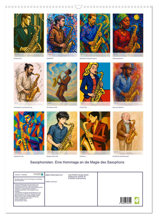 Saxophonisten. Eine Hommage an die Magie des Saxophons (CALVENDO Wandkalender 2026)