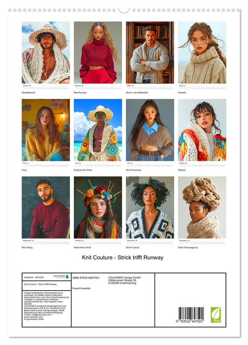 Knit Couture - Strick trifft Runway (CALVENDO Premium Wandkalender 2026)