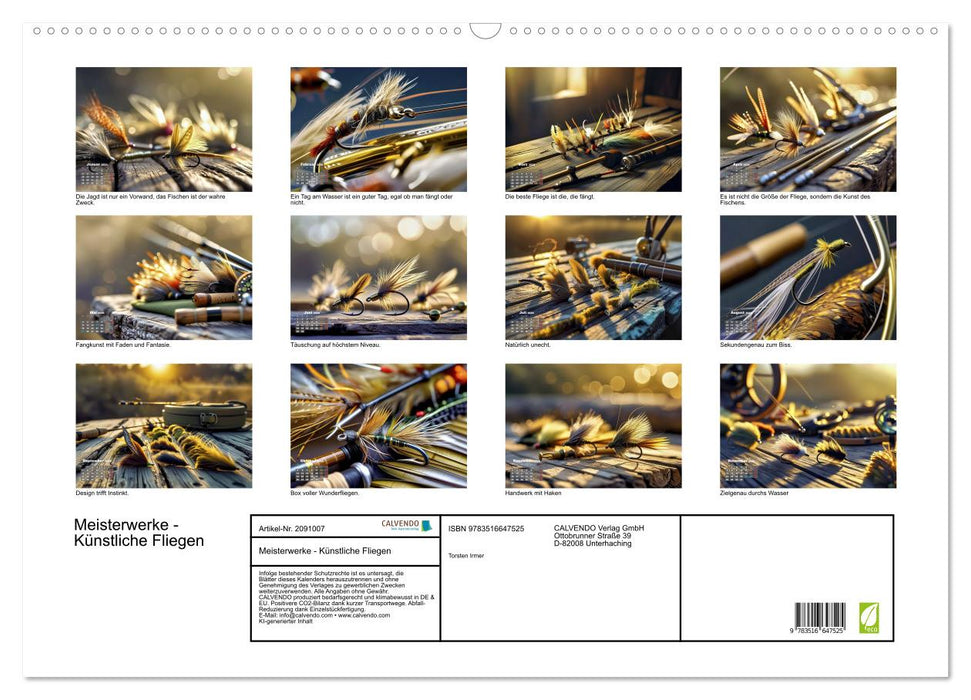 Meisterwerke - Künstliche Fliegen (CALVENDO Wandkalender 2026)