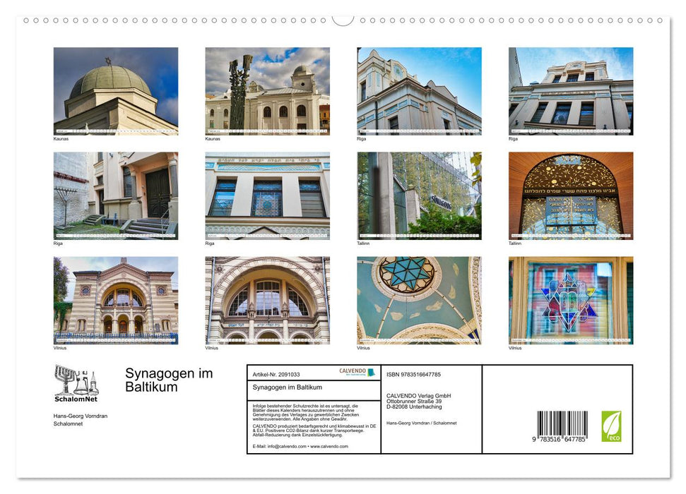 Synagogen im Baltikum (CALVENDO Premium Wandkalender 2026)