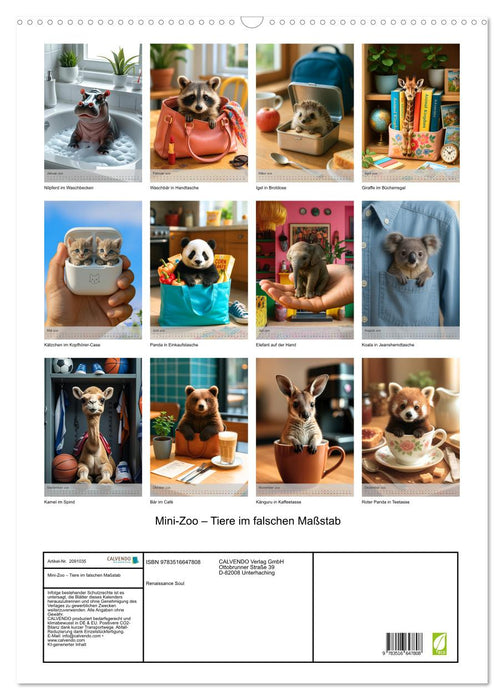 Mini-Zoo – Tiere im falschen Maßstab (CALVENDO Wandkalender 2026)