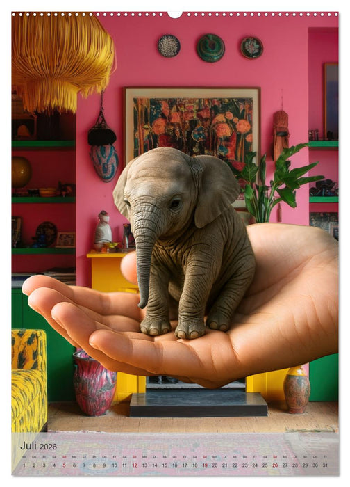 Mini-Zoo – Tiere im falschen Maßstab (CALVENDO Premium Wandkalender 2026)