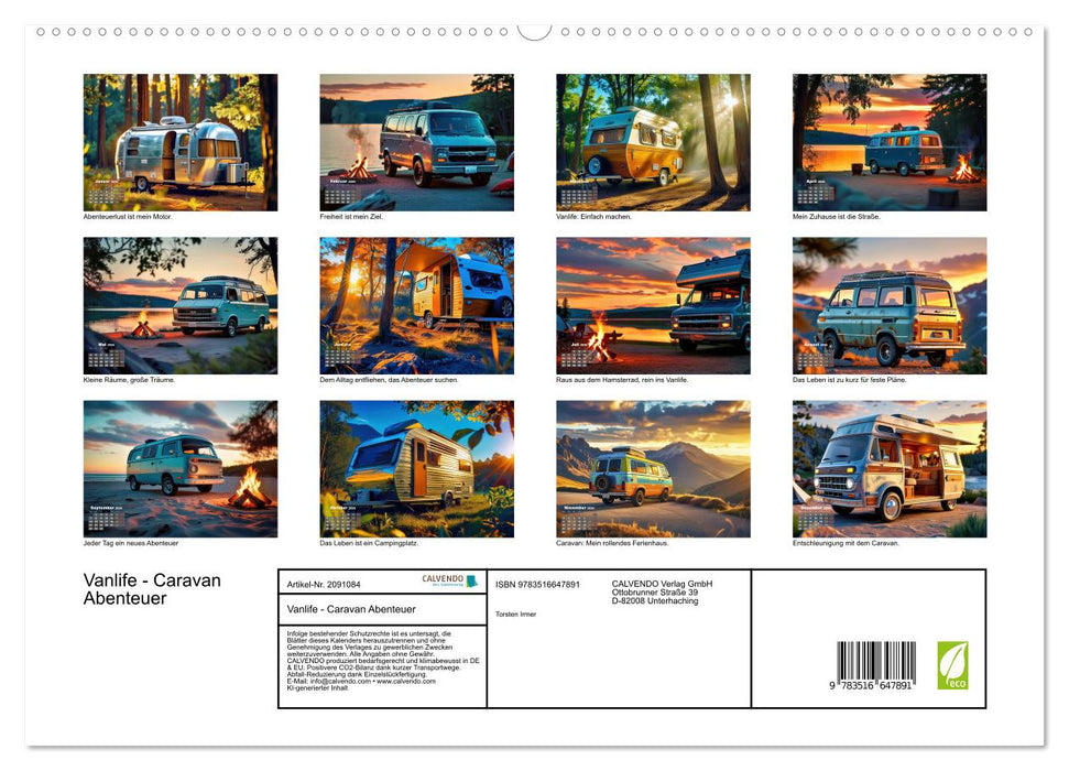Vanlife - Caravan Abenteuer (CALVENDO Premium Wandkalender 2026)