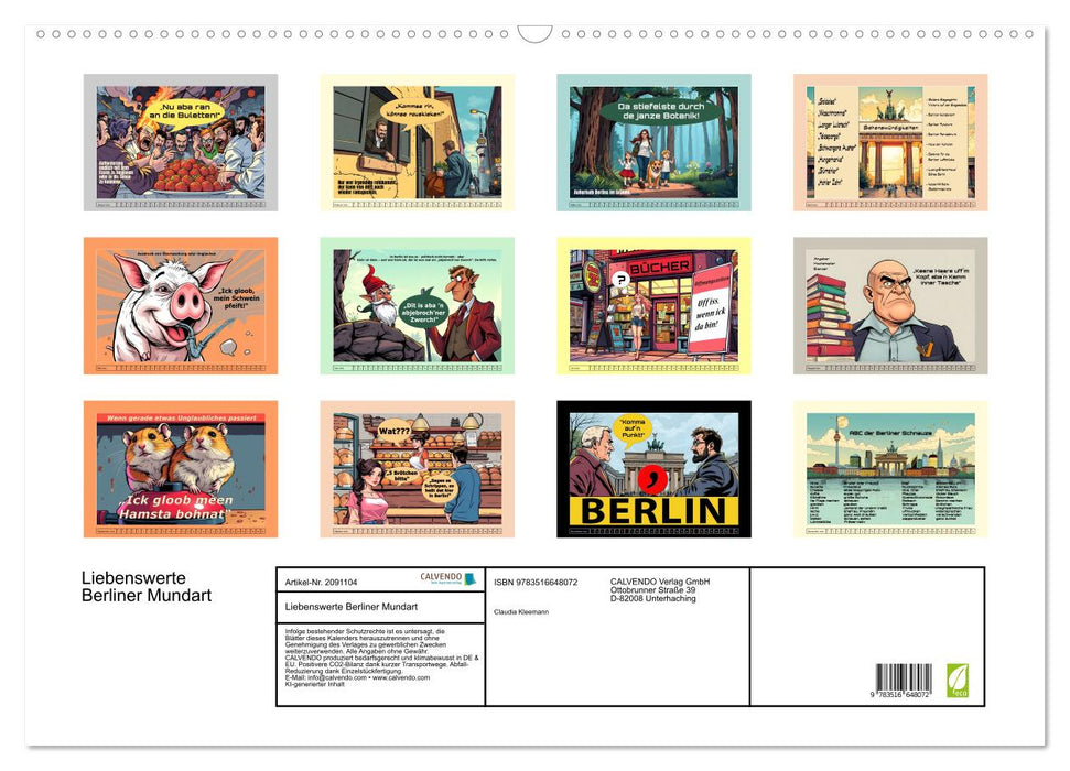 Liebenswerte Berliner Mundart (CALVENDO Wandkalender 2026)