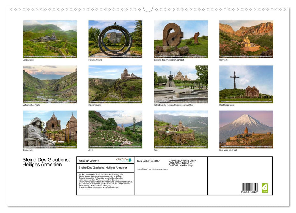 Steine Des Glaubens: Heiliges Armenien (CALVENDO Wandkalender 2026)
