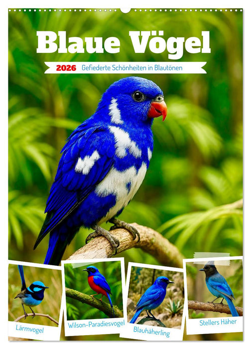 Blaue Vögel (CALVENDO Wandkalender 2026)