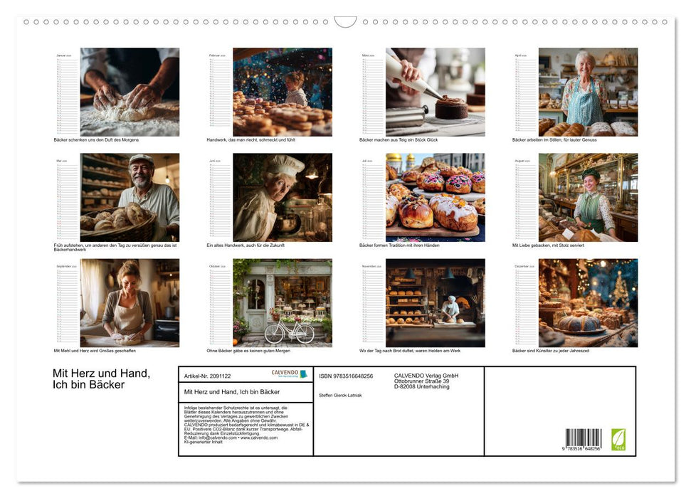 Mit Herz und Hand, Ich bin Bäcker (CALVENDO Wandkalender 2026)