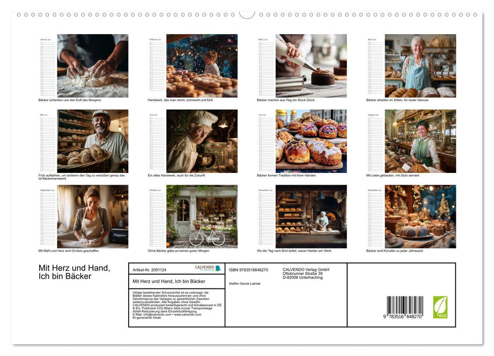 Mit Herz und Hand, Ich bin Bäcker (CALVENDO Premium Wandkalender 2026)