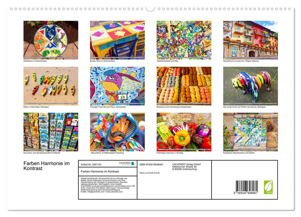 Farben Harmonie im Kontrast (CALVENDO Premium Wandkalender 2026)