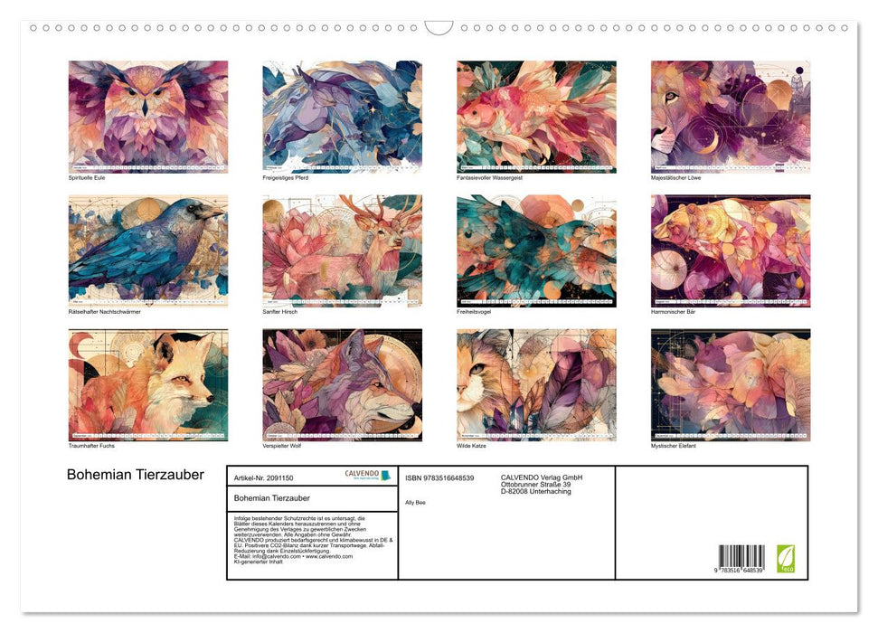 Bohemian Tierzauber (CALVENDO Wandkalender 2026)