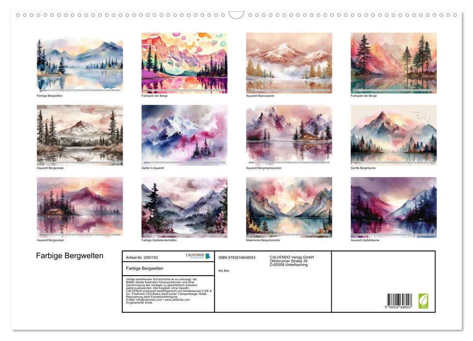 Farbige Bergwelten (CALVENDO Wandkalender 2026)