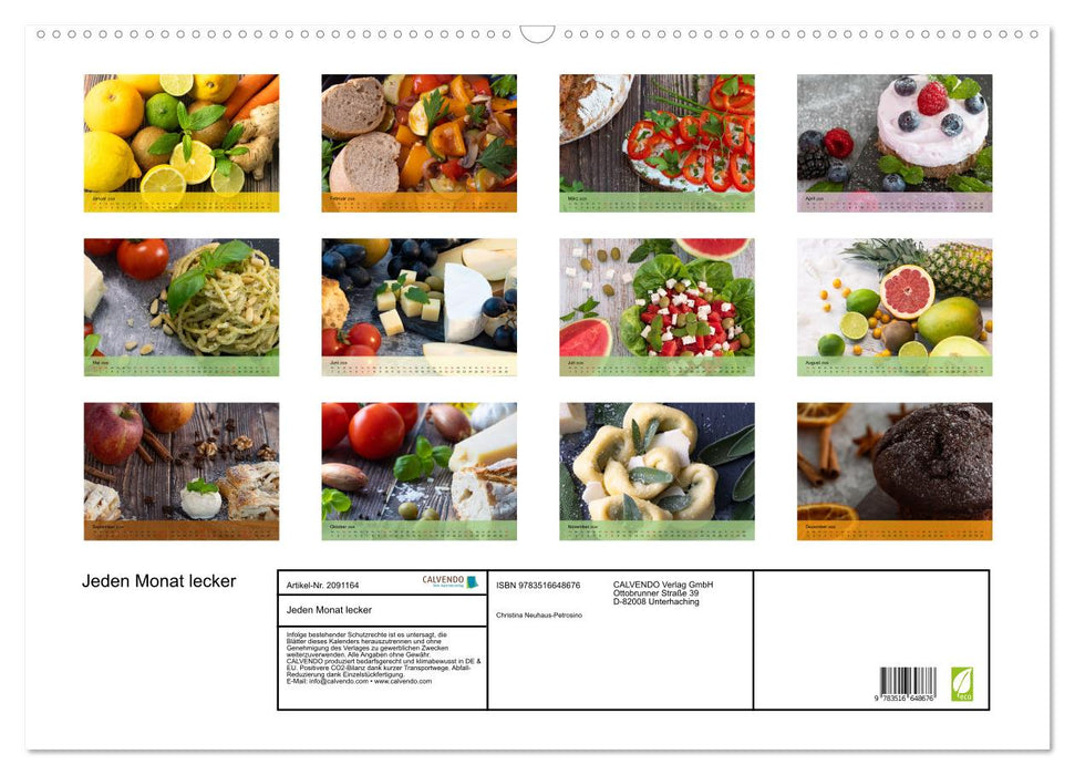Jeden Monat lecker (CALVENDO Wandkalender 2026)