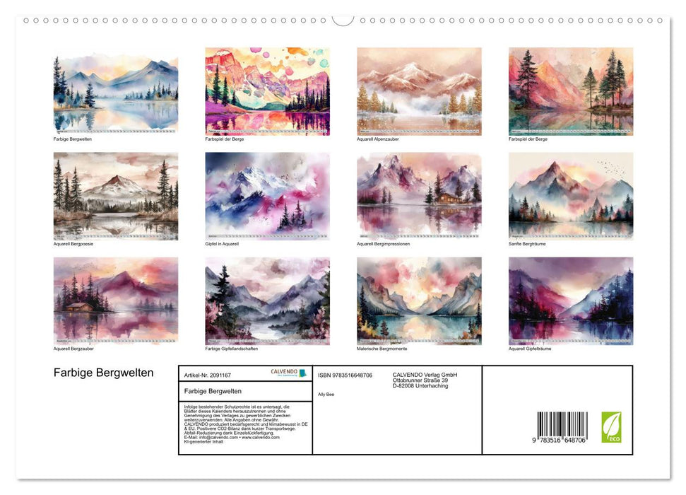 Farbige Bergwelten (CALVENDO Premium Wandkalender 2026)