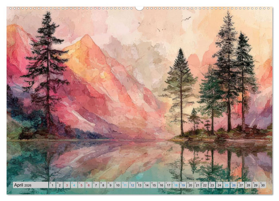 Farbige Bergwelten (CALVENDO Premium Wandkalender 2026)