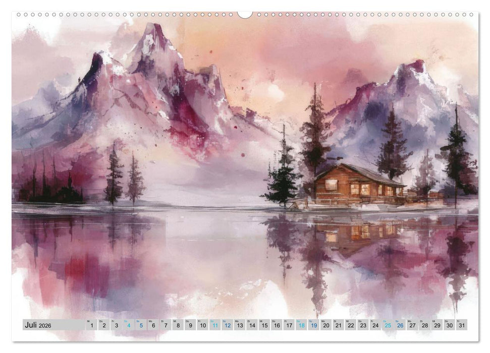 Farbige Bergwelten (CALVENDO Premium Wandkalender 2026)