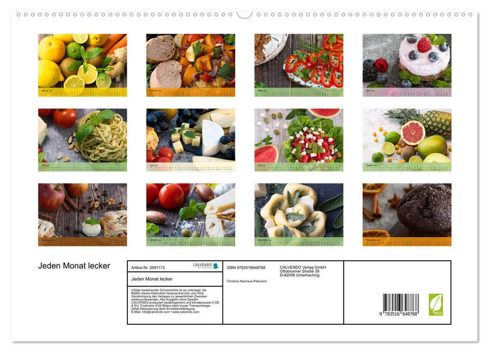 Jeden Monat lecker (CALVENDO Premium Wandkalender 2026)