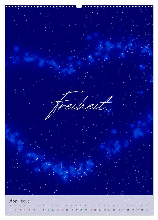 12 Worte für Liebe (CALVENDO Premium Wandkalender 2026)