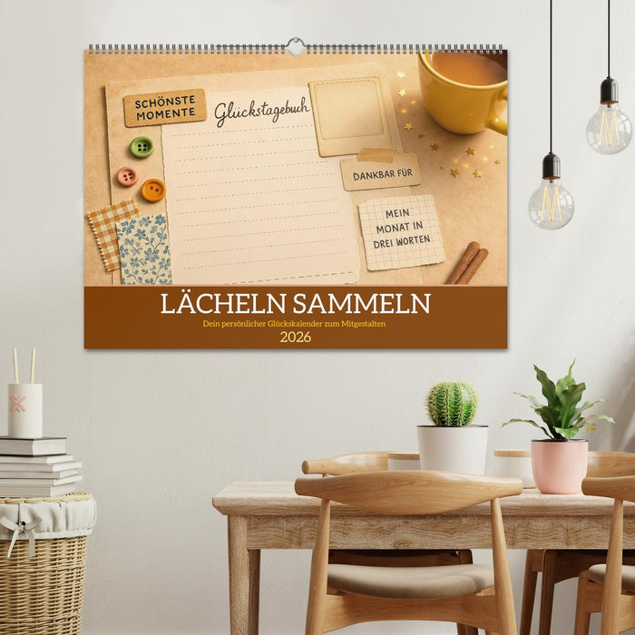 Lächeln sammeln - Dein persönlicher Glückskalender zum Mitgestalten (CALVENDO Wandkalender 2026)