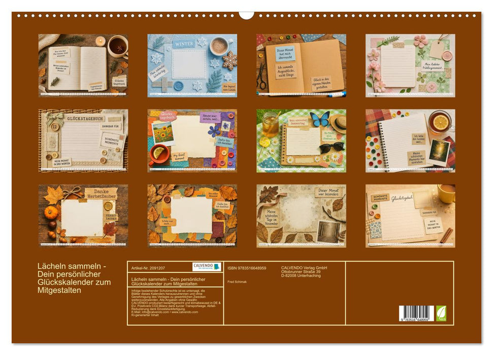 Lächeln sammeln - Dein persönlicher Glückskalender zum Mitgestalten (CALVENDO Wandkalender 2026)