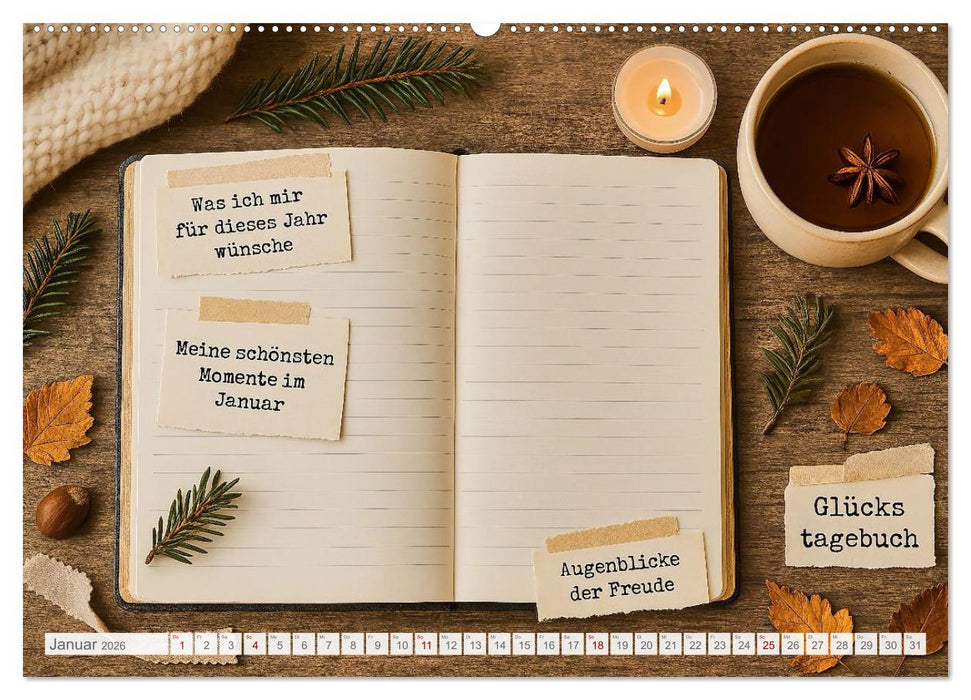 Lächeln sammeln - Dein persönlicher Glückskalender zum Mitgestalten (CALVENDO Wandkalender 2026)