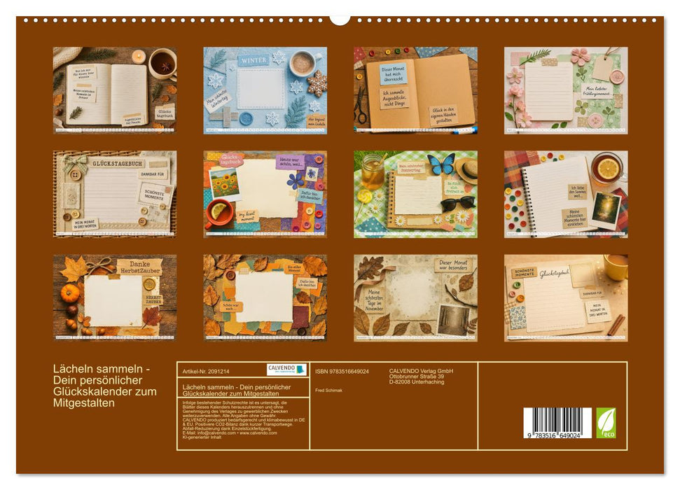 Lächeln sammeln - Dein persönlicher Glückskalender zum Mitgestalten (CALVENDO Premium Wandkalender 2026)