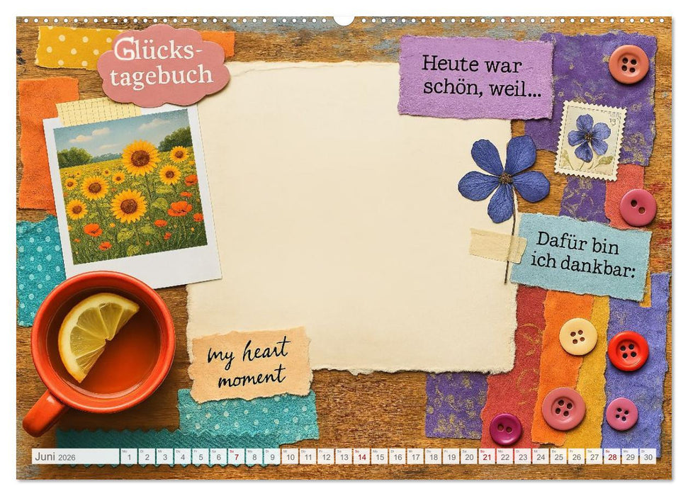 Lächeln sammeln - Dein persönlicher Glückskalender zum Mitgestalten (CALVENDO Premium Wandkalender 2026)