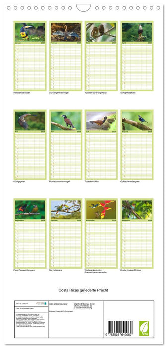 Costa Ricas gefiederte Pracht (CALVENDO Familienplaner 2026)