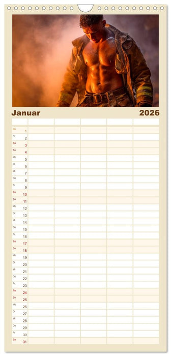 Feuerwehrmänner - Sexy Körper und heiße Flammen (CALVENDO Familienplaner 2026)