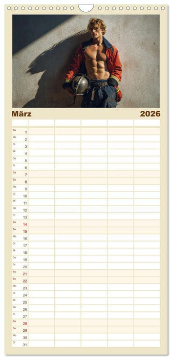 Feuerwehrmänner - Sexy Körper und heiße Flammen (CALVENDO Familienplaner 2026)