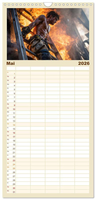 Feuerwehrmänner - Sexy Körper und heiße Flammen (CALVENDO Familienplaner 2026)