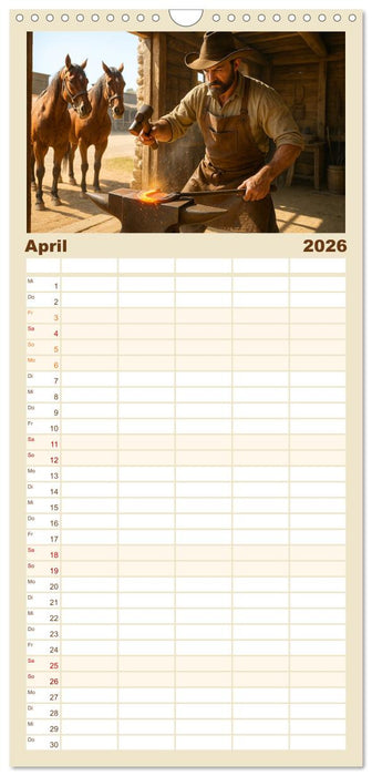 Cowboy Alltag und Western Staub (CALVENDO Familienplaner 2026)