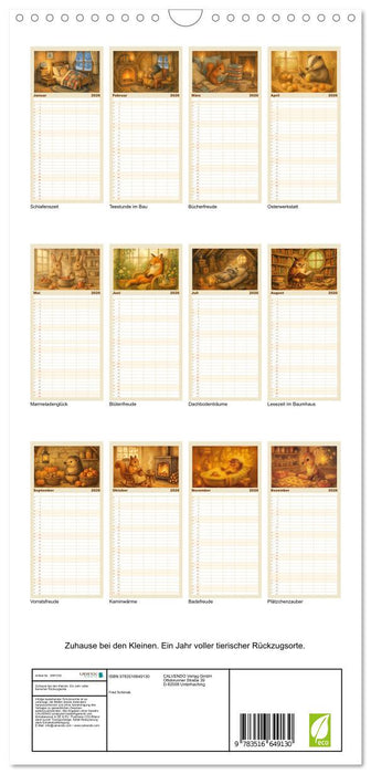 Zuhause bei den Kleinen. Ein Jahr voller tierischer Rückzugsorte. (CALVENDO Familienplaner 2026)