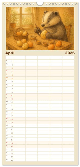 Zuhause bei den Kleinen. Ein Jahr voller tierischer Rückzugsorte. (CALVENDO Familienplaner 2026)