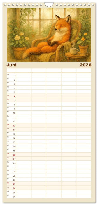 Zuhause bei den Kleinen. Ein Jahr voller tierischer Rückzugsorte. (CALVENDO Familienplaner 2026)