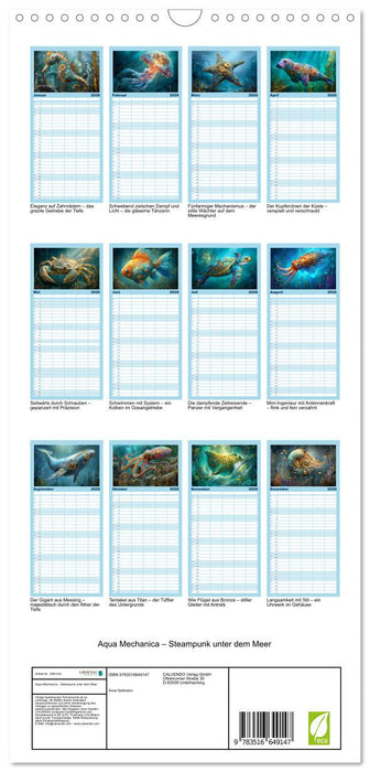 Aqua Mechanica – Steampunk unter dem Meer (CALVENDO Familienplaner 2026)