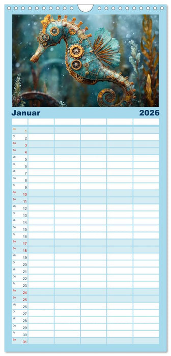 Aqua Mechanica – Steampunk unter dem Meer (CALVENDO Familienplaner 2026)