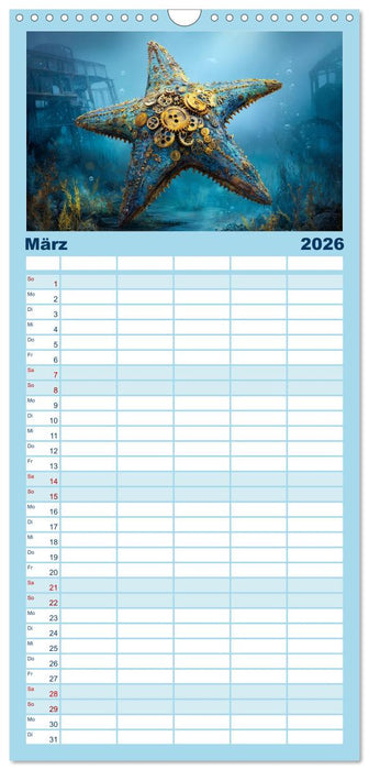 Aqua Mechanica – Steampunk unter dem Meer (CALVENDO Familienplaner 2026)