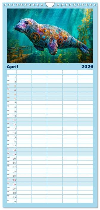 Aqua Mechanica – Steampunk unter dem Meer (CALVENDO Familienplaner 2026)