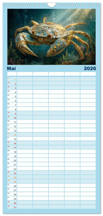 Aqua Mechanica – Steampunk unter dem Meer (CALVENDO Familienplaner 2026)